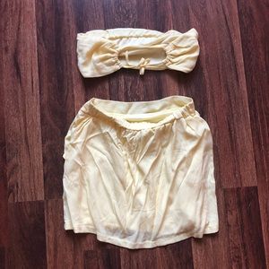 Yellow matching skirt set